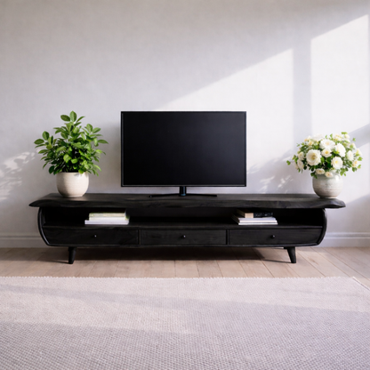 Solid Wood TV Stand for Living Room with Storage Drawers