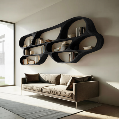 Organic Wall Bookcase For Bedroom Interior Design Kitchnce