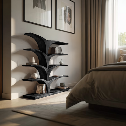 Contemporary Curved Bookshelf For Modern Interior Kitchnce