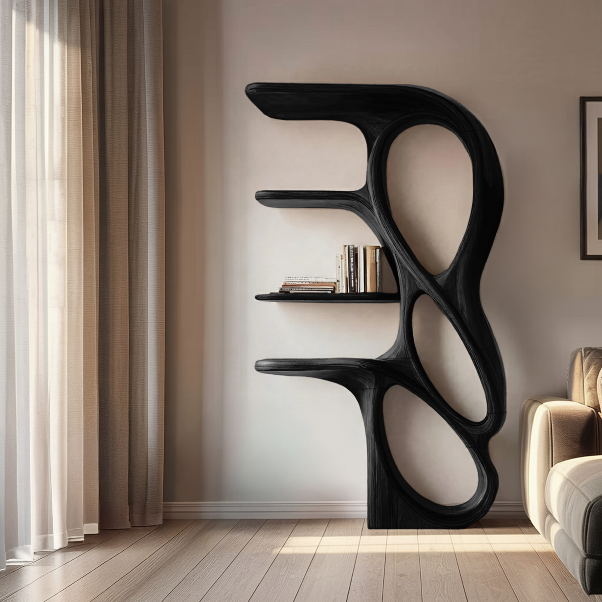 Contemporary Art Bookshelf For Living Room Decor Kitchnce