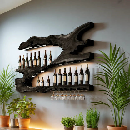 Mid Century Wine Holder For Kitchen Minimalist Shelf Kitchnce
