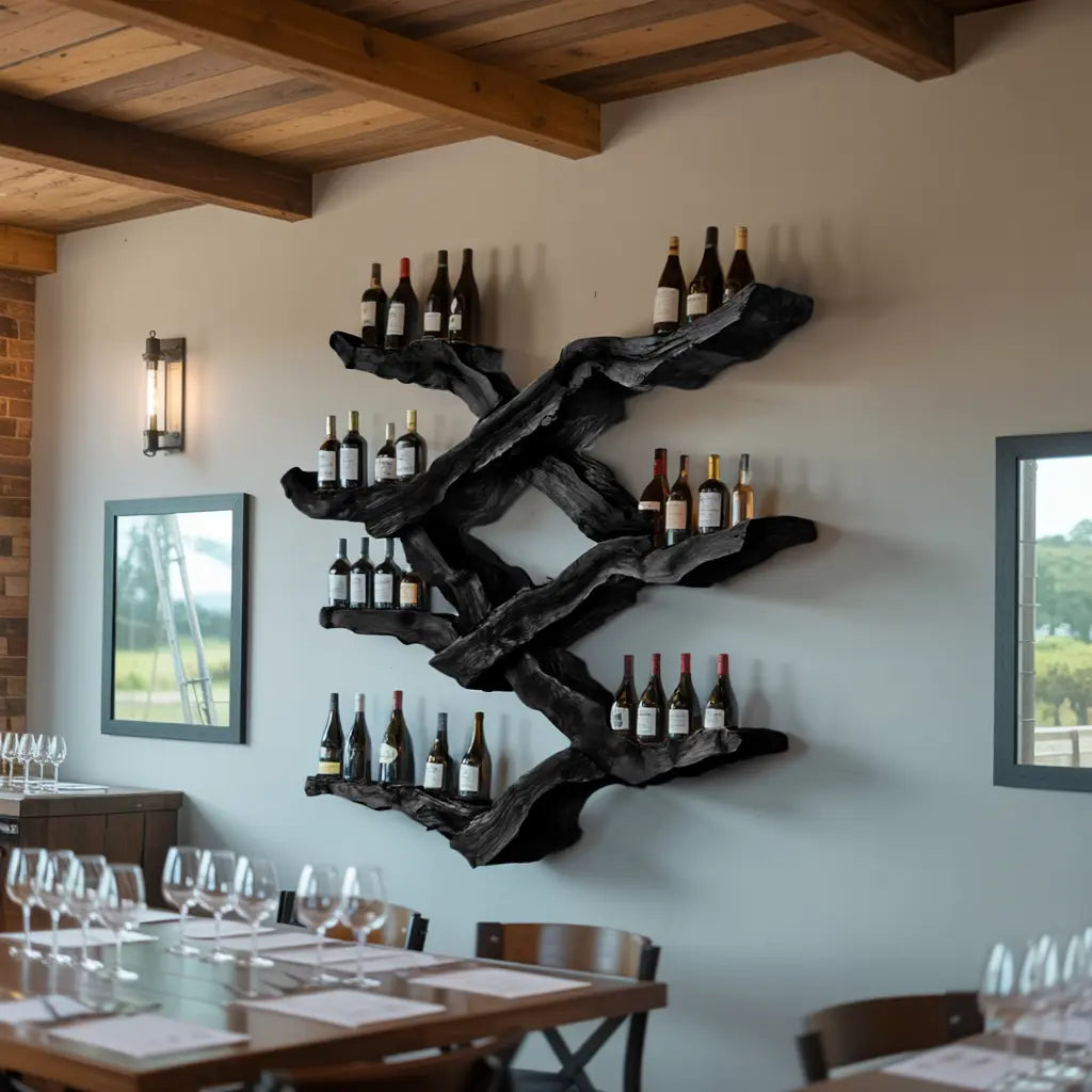 Farmhouse Wine Rack For Kitchen Wine Bottle Shelf Kitchnce