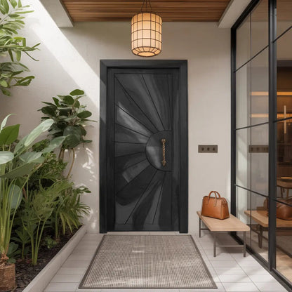 Modern Sunburst Front Door Design For Entryway Kitchnce