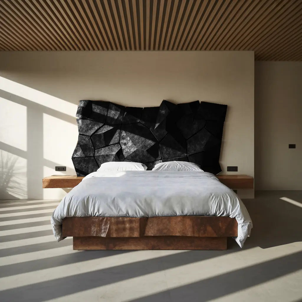 Modern Geometric Headboard Panel For King Or Queen Bed Kitchnce