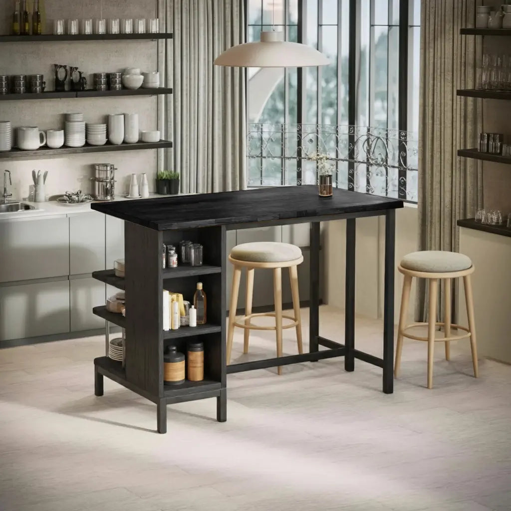 Industrial Kitchen Bar Table With Metal Legs For Apartment Dining Kitchnce