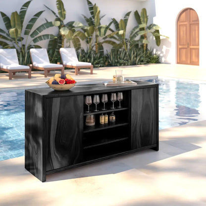 Modern Outdoor Bar Cabinet With Wine Storage For Patio Kitchnce