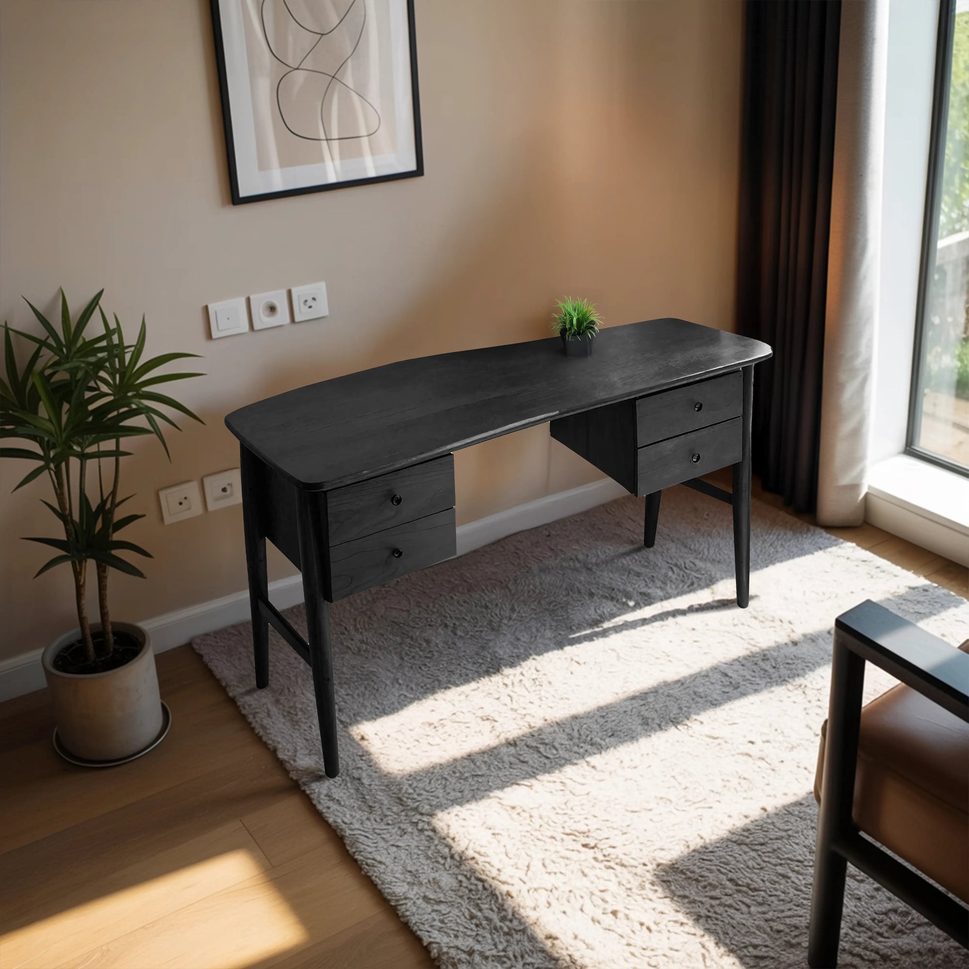 Mid Century Writing Desk For Bedroom Workspace Or Study Nook Kitchnce