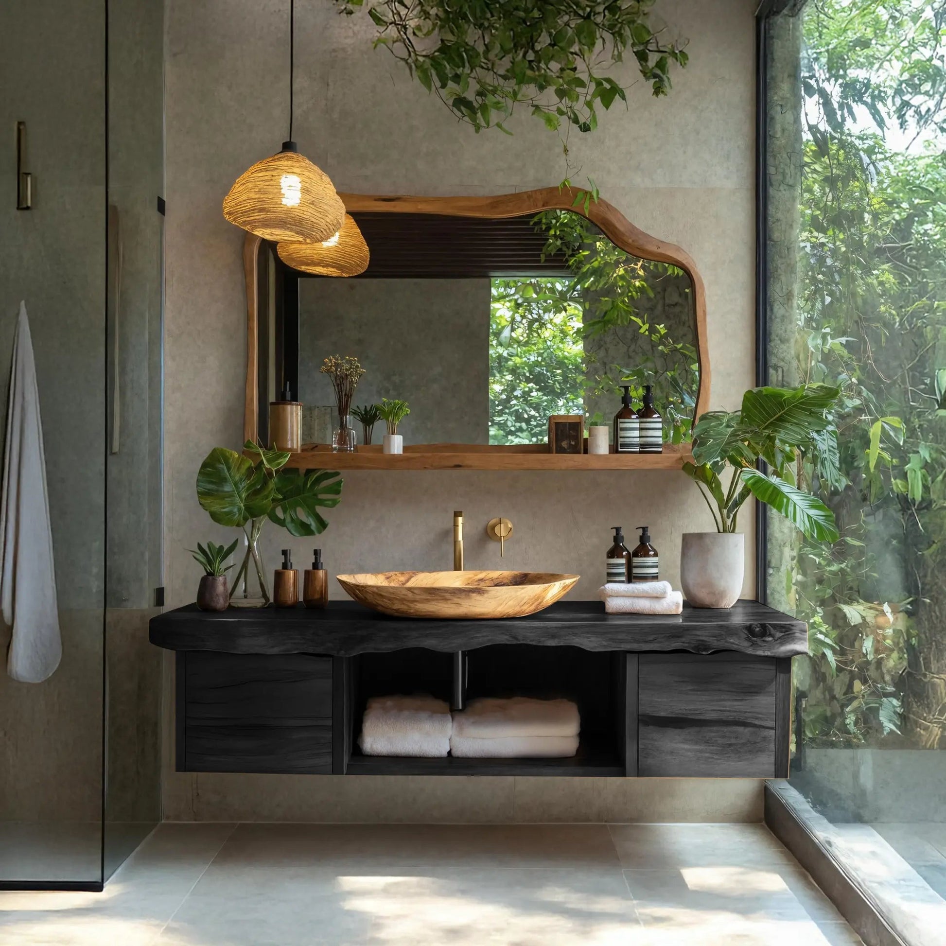 Natural Wood Floating Vanity For Bathroom Upgrade Kitchnce
