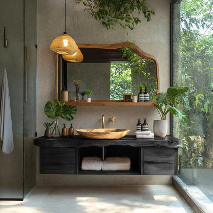 Natural Wood Floating Vanity For Bathroom Upgrade Kitchnce