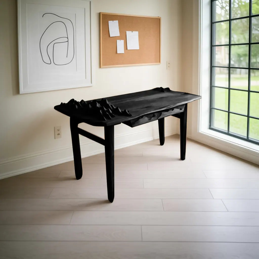 Mountain Carving Desk With 3D Detail For Studio Office And Reading Corner Kitchnce