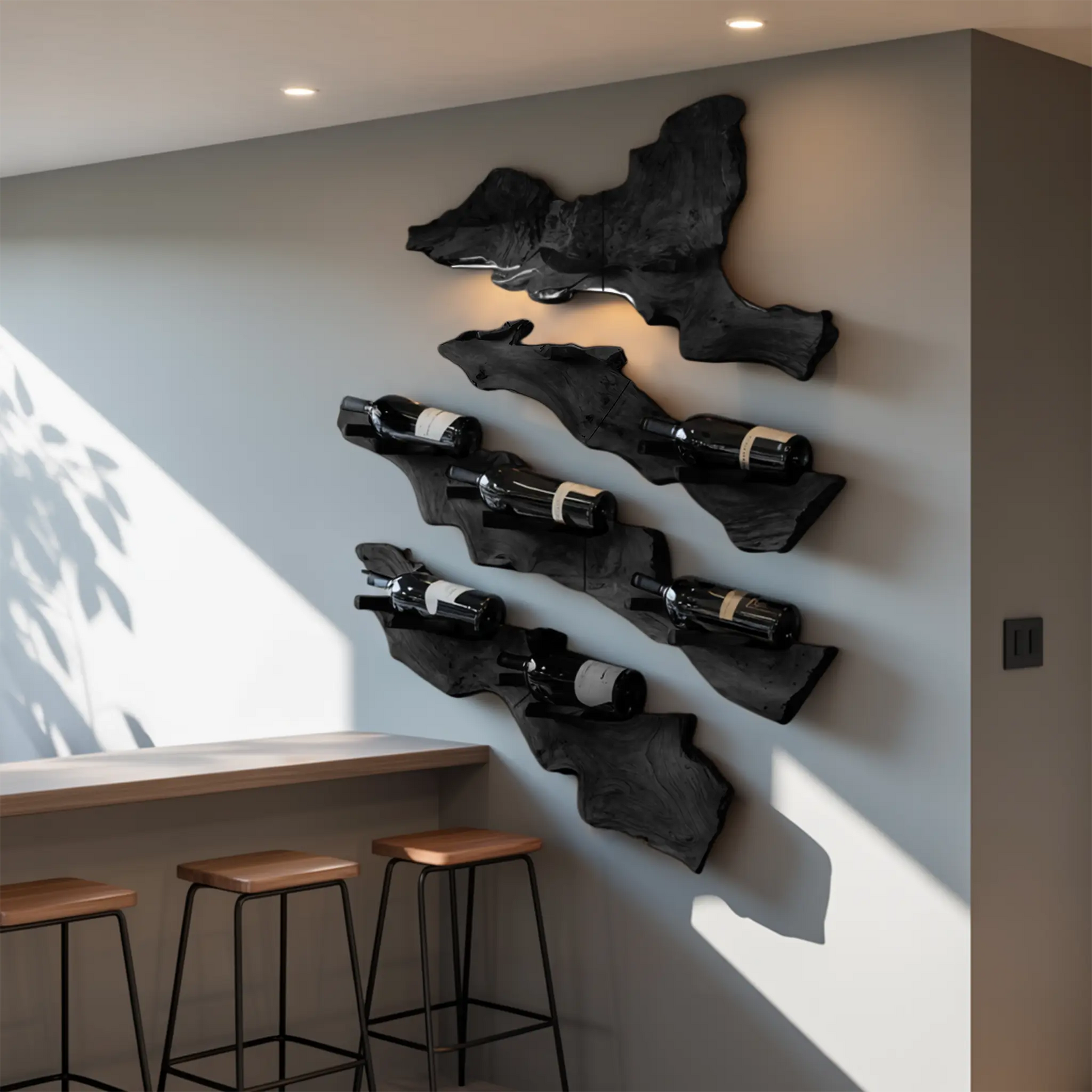 Handcrafted Wooden Live Edge Wine Holder For Bar Decor Ideas Kitchnce