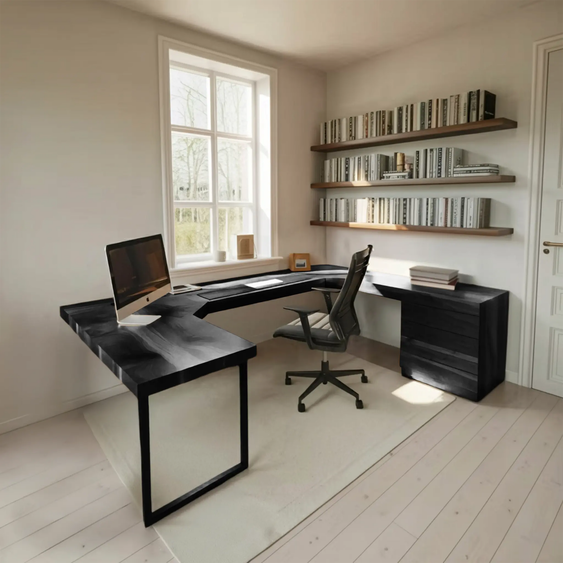 Modern U Shaped Desk For Home Office Use Kitchnce