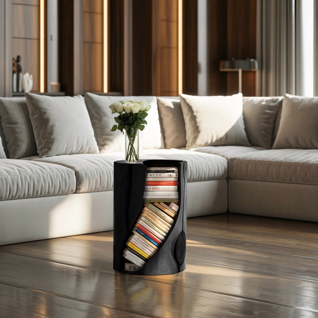 Modern Organic Bookcase With Accent Design For Living Room Kitchnce