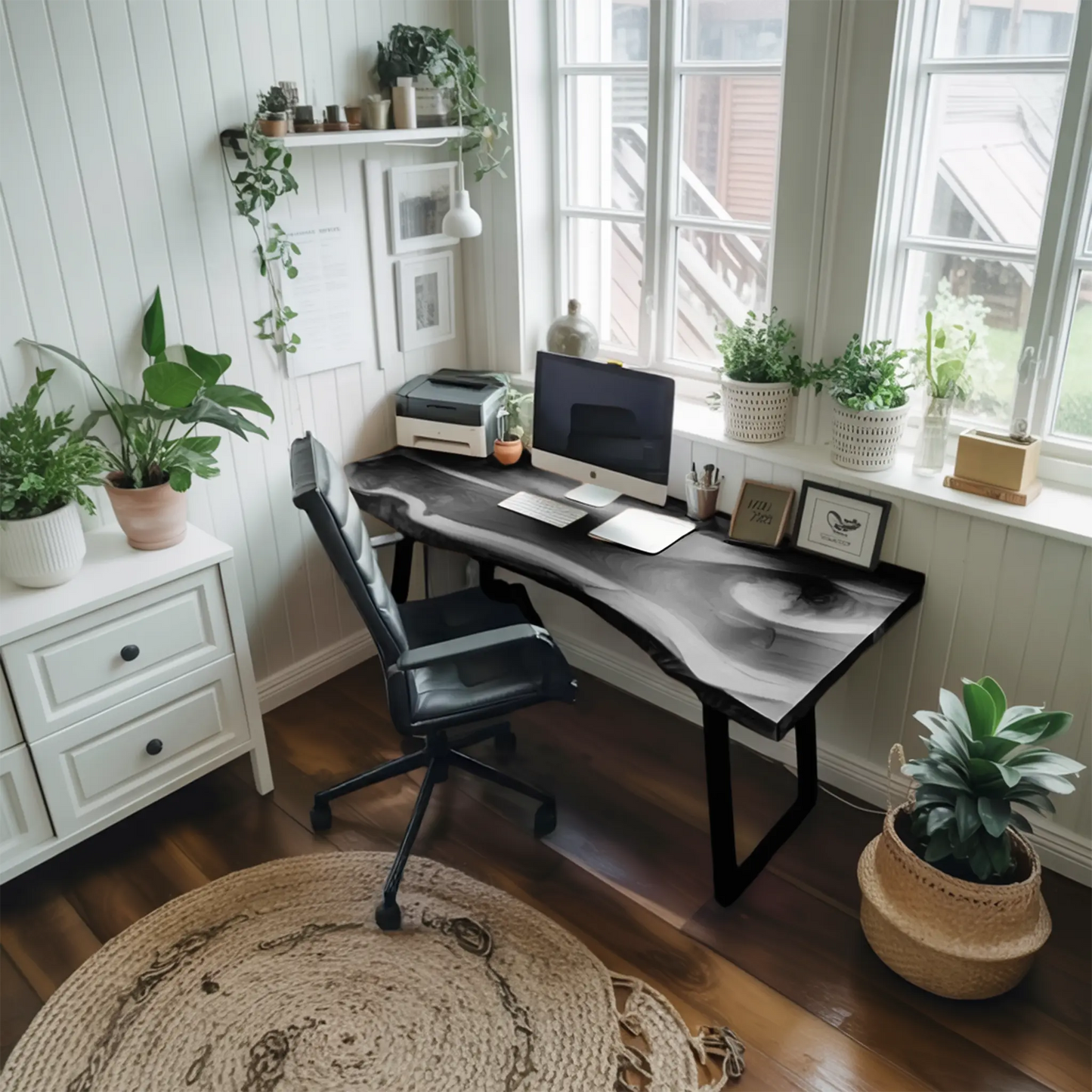 Modern Live Edge Desk For Minimalist Home Office Placement Kitchnce