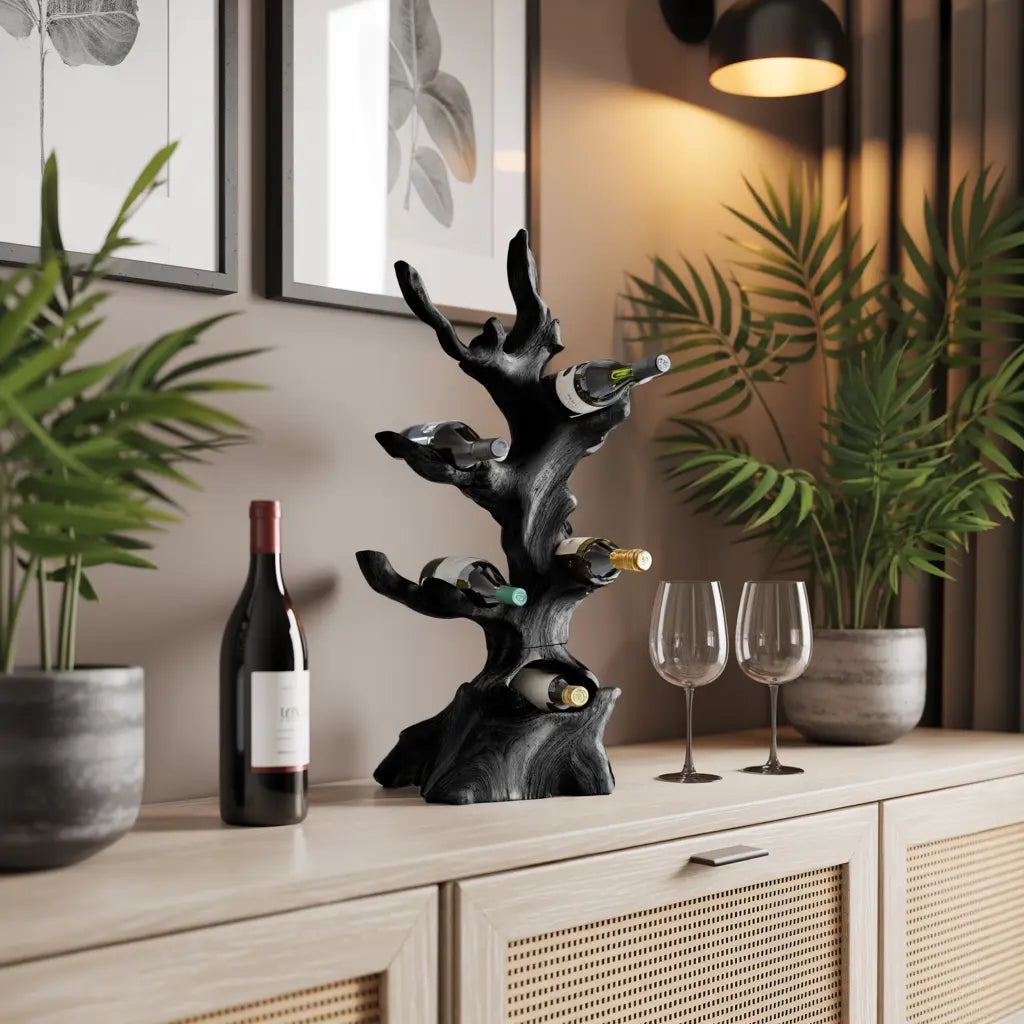 Farmhouse Wine Stand For Kitchen Wine Display Rack Kitchnce