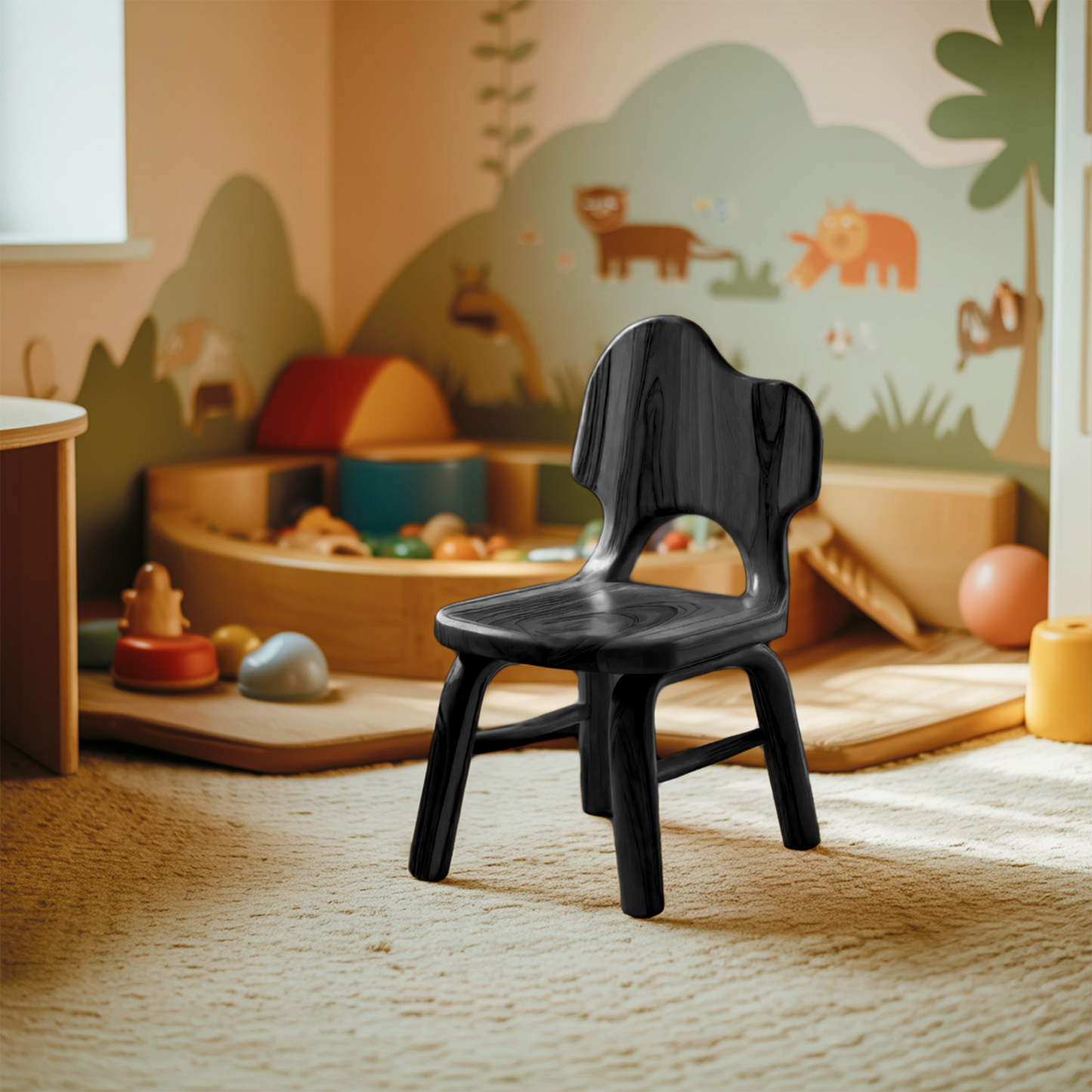 Montessori Toddler Chair With Cute Backrest For Playroom Nursery And Preschool Kitchnce