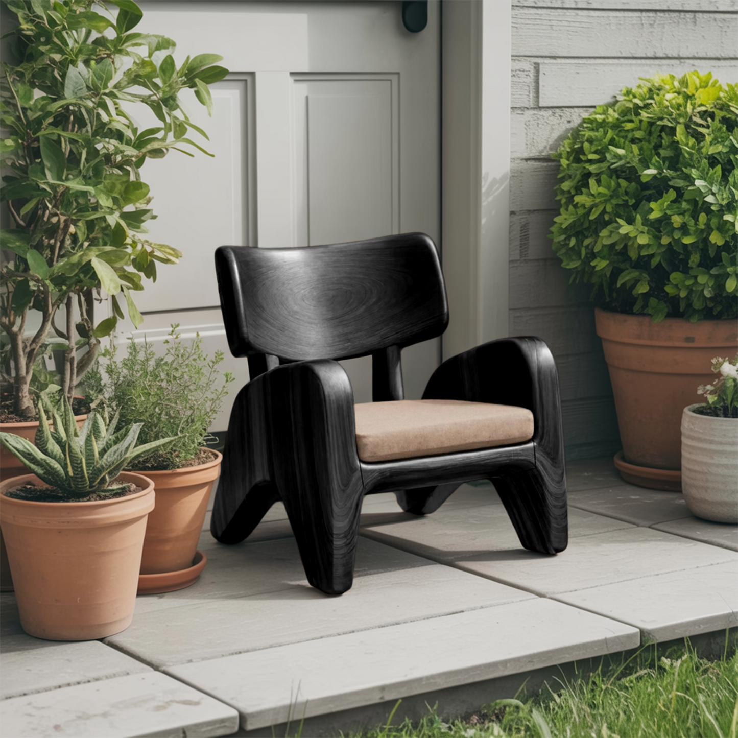 Contemporary Wooden Lounge Chair For Garden Or Reading Nook Kitchnce
