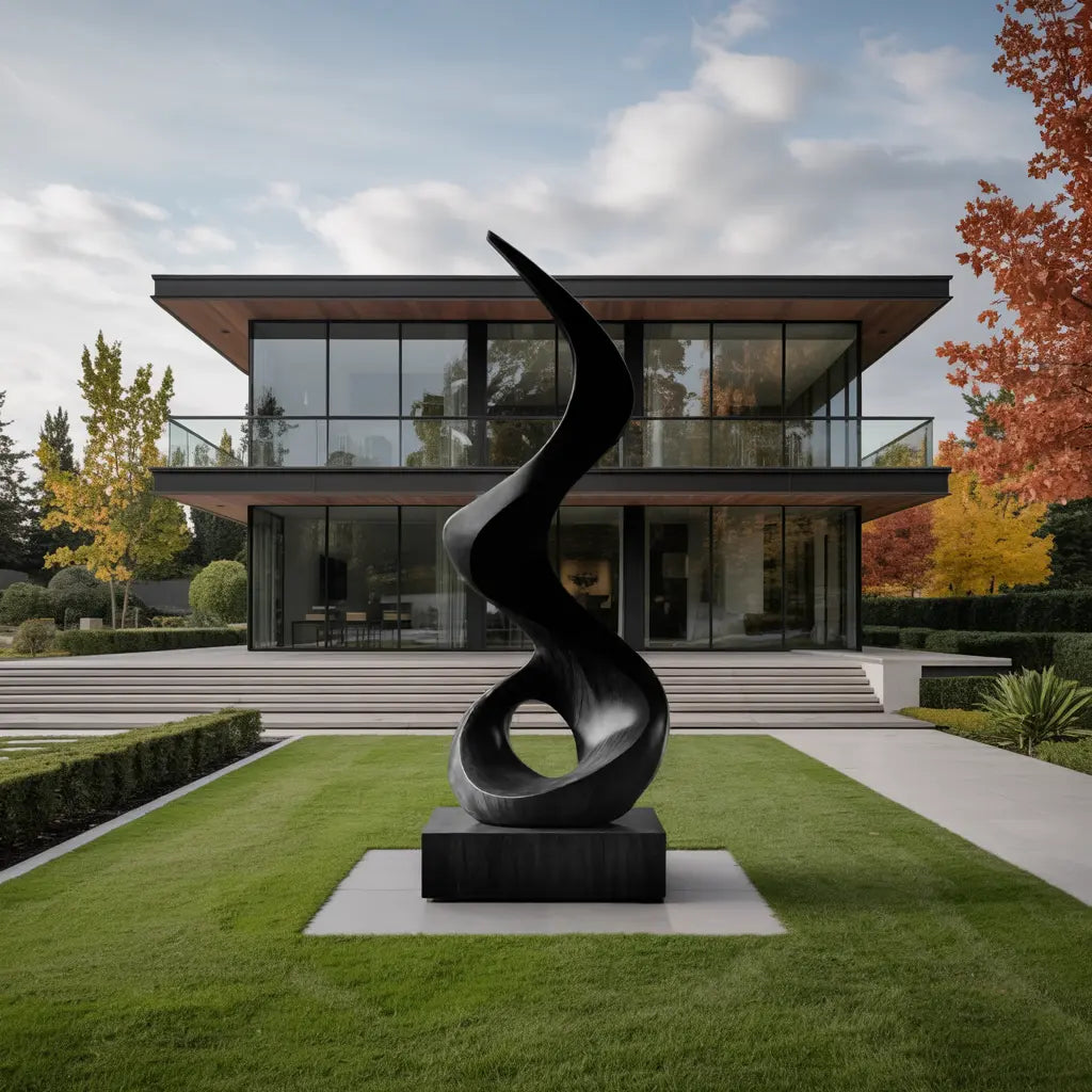 Mid Century Abstract Wooden Sculpture For Outdoor Garden Kitchnce
