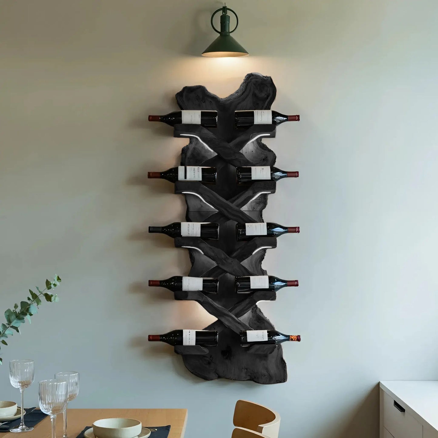 Handcrafted Solid Wood Wine Rack For Bar Decor And Storage Kitchnce