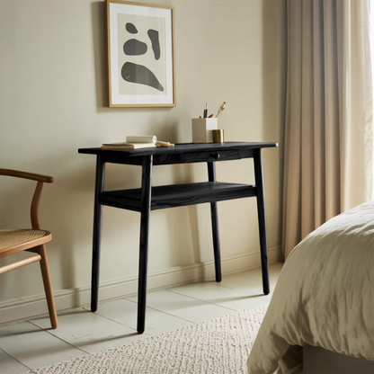 Modern Minimalist Wood Writing Desk With Drawer For Home Office Or Entryway Kitchnce