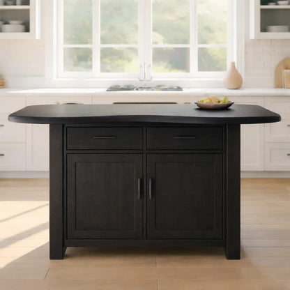 Solid Wood Kitchen Island with Storage Cabinet and Drawers, Walnut Kitchen Prep Table Kitchnce