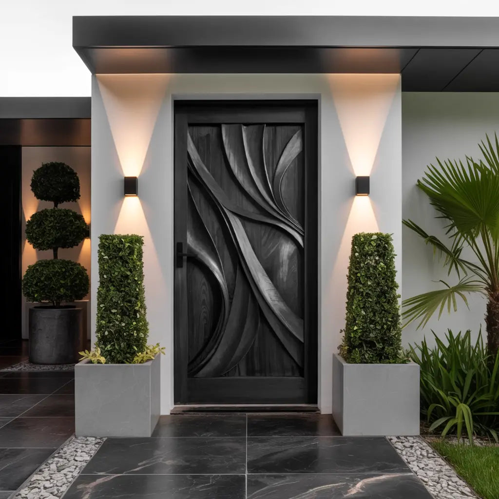 Artistic Carved Door Design For Hallway And Entrance Kitchnce