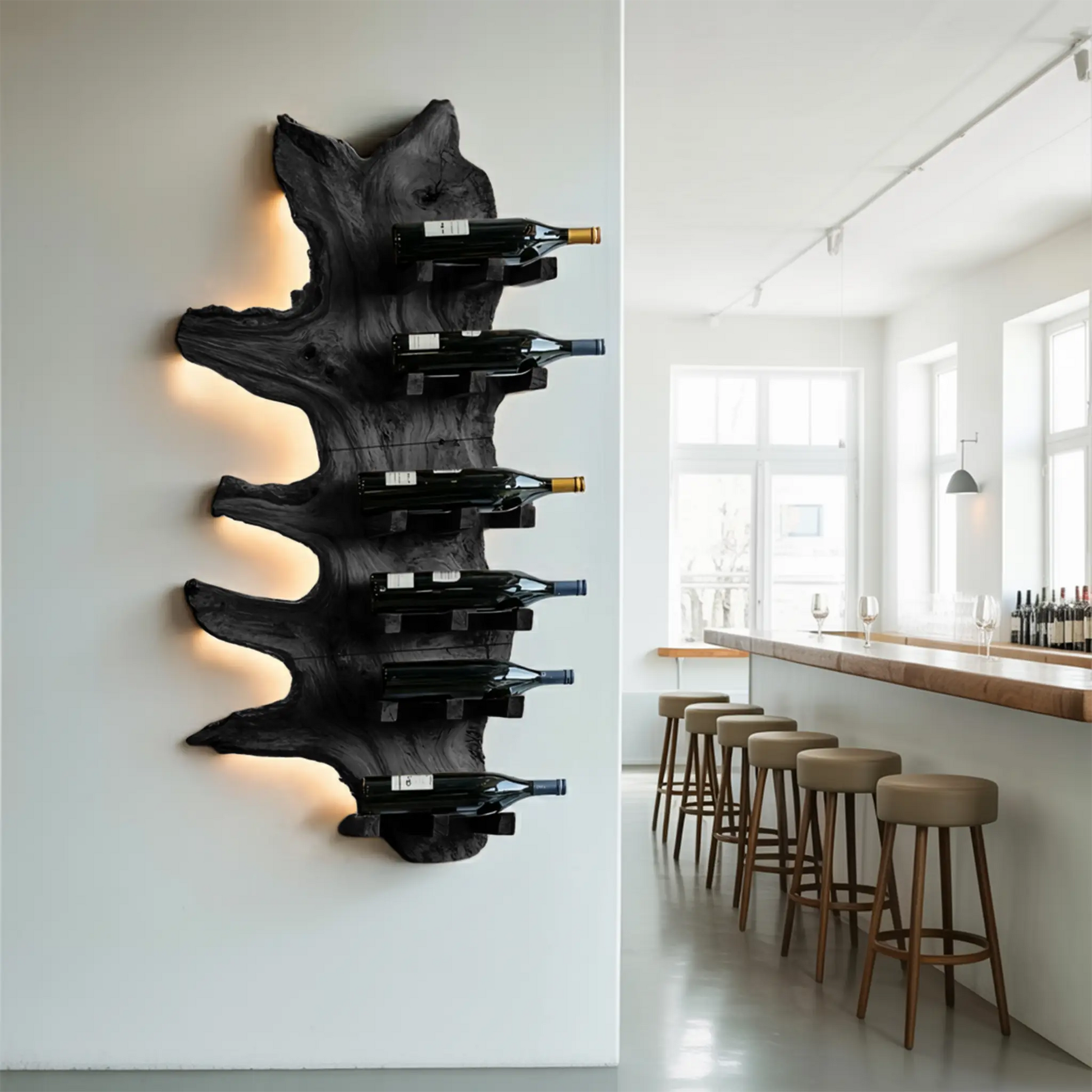 Modern Live Edge Wine Rack For Furniture Decor And Wine Shelf Kitchnce