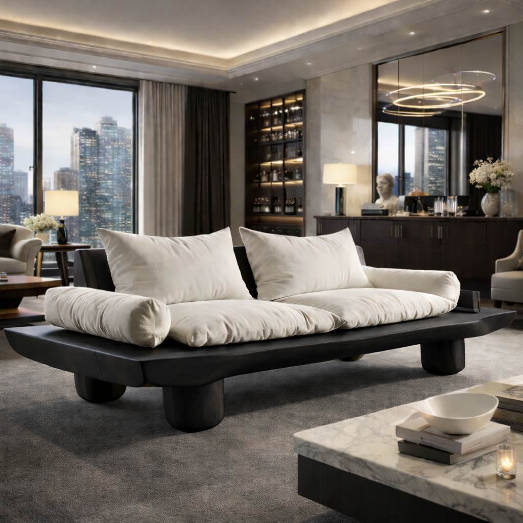 Solid Wood Platform Sofa Organic Modern Design