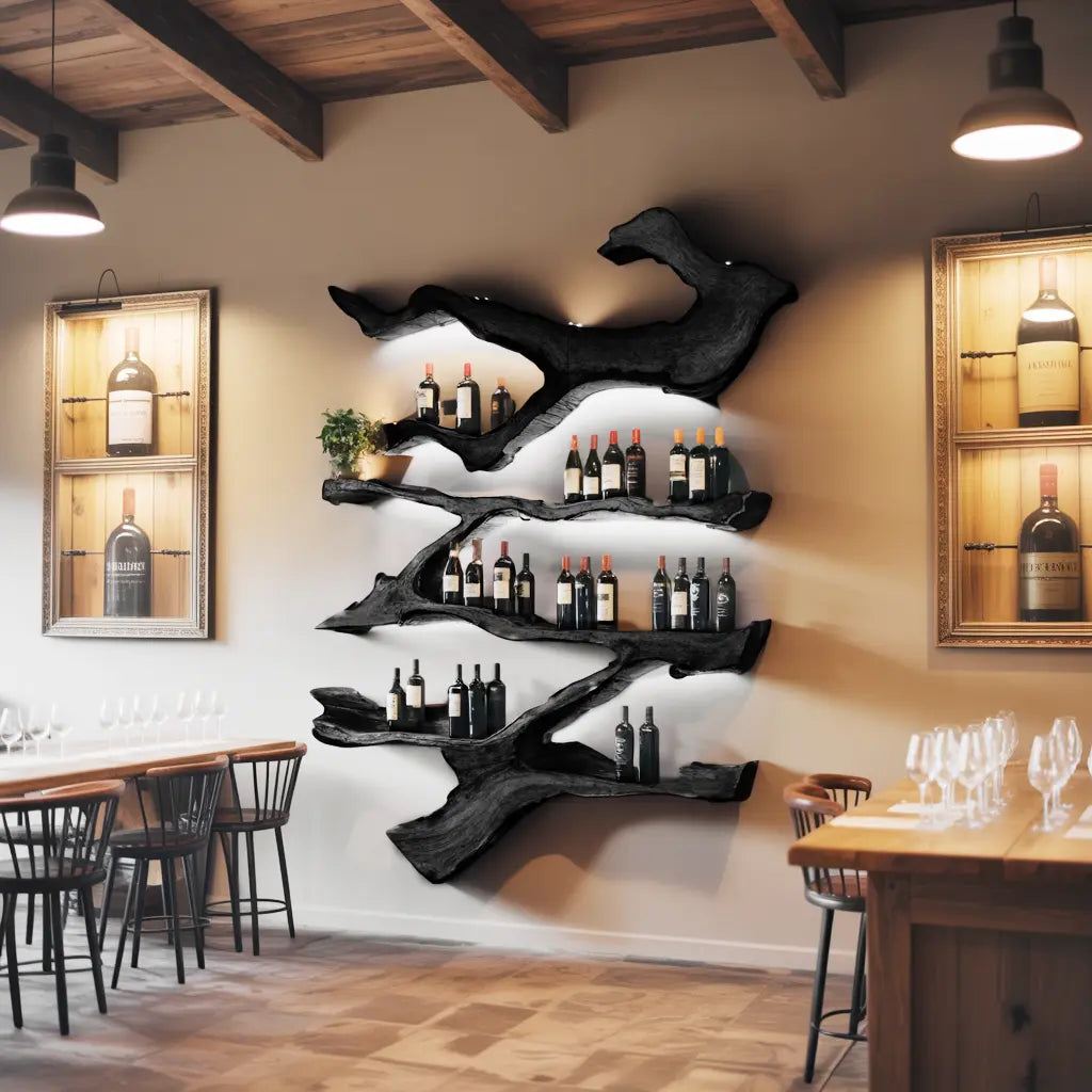 Farmhouse Wine Holder For Furniture Wine Rack Display Kitchnce