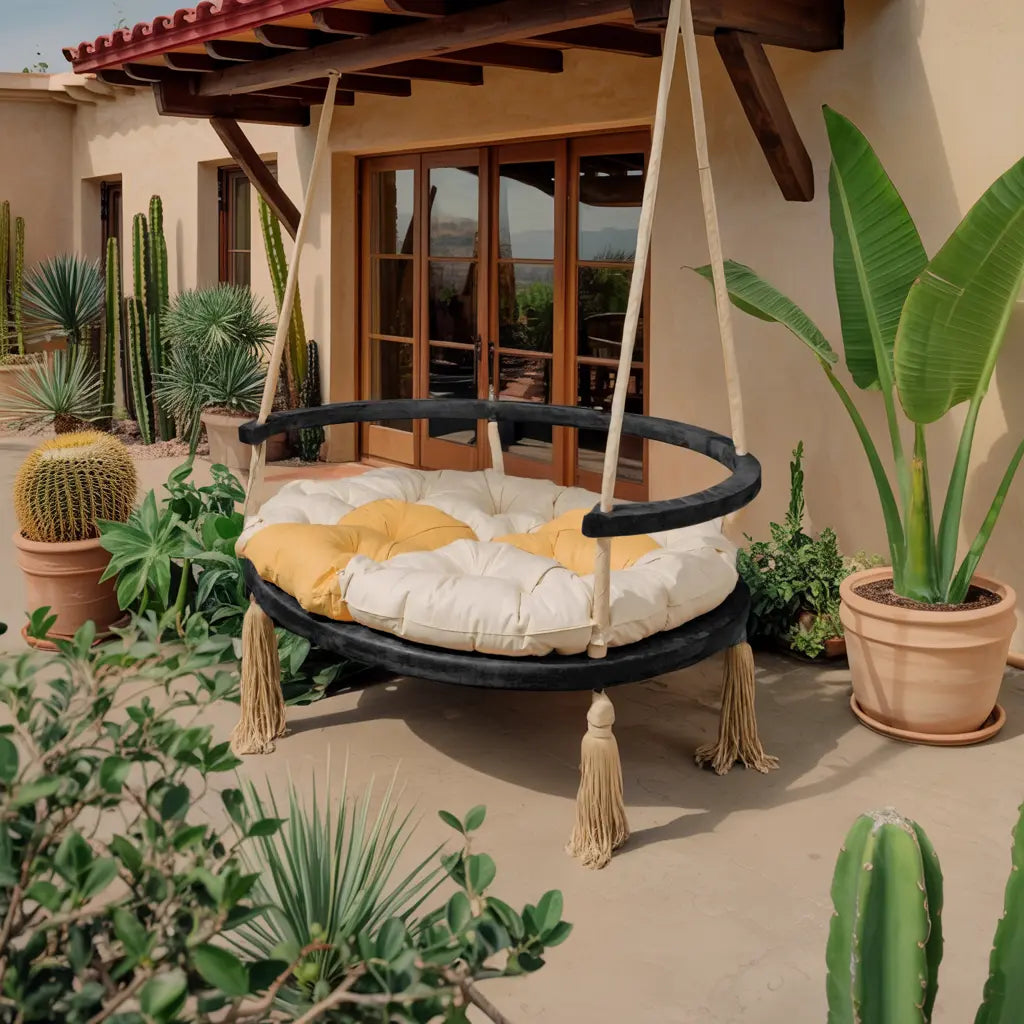 Boho Round Swing Chair For Porch Or Garden Kitchnce