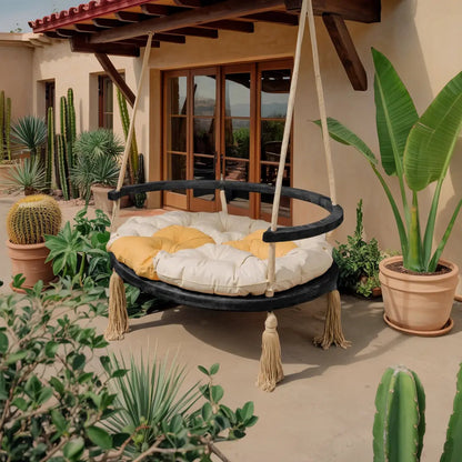Boho Round Swing Chair For Porch Or Garden Kitchnce