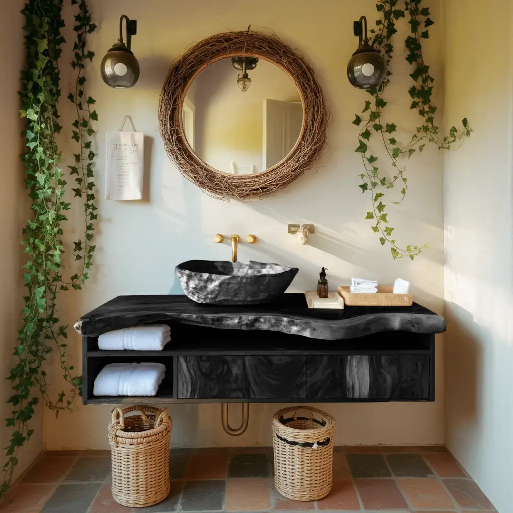 Handcrafted Floating Vanity For Elegant Bathroom Kitchnce