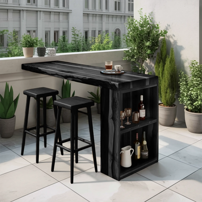 Tropical Live Edge Bar Table For Balcony Or Outdoor Patio Kitchnce