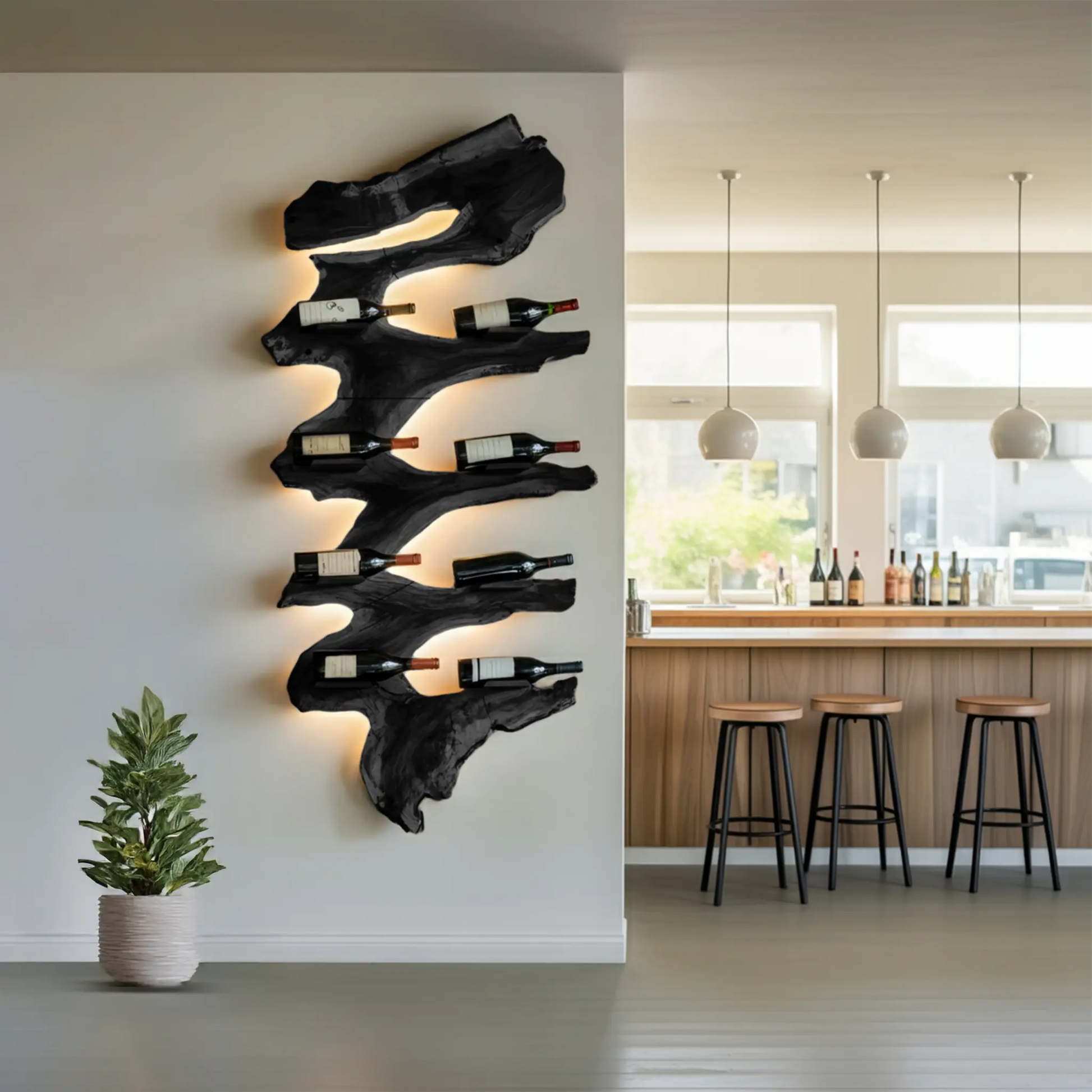 Modern Solid Wood Wine Rack For Living Room Furniture Design Kitchnce