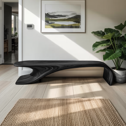 Modern Sculptural Bench With Flowing Curves For Living Room Kitchnce