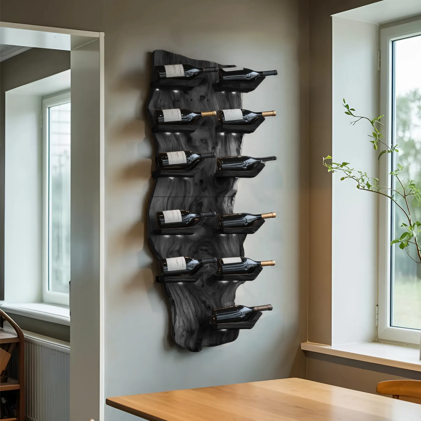 Farmhouse Live Edge Wine Holder For Living Room Furniture Kitchnce