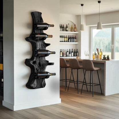 Handcrafted Live Edge Wine Holder For Modern Furniture Decor Kitchnce