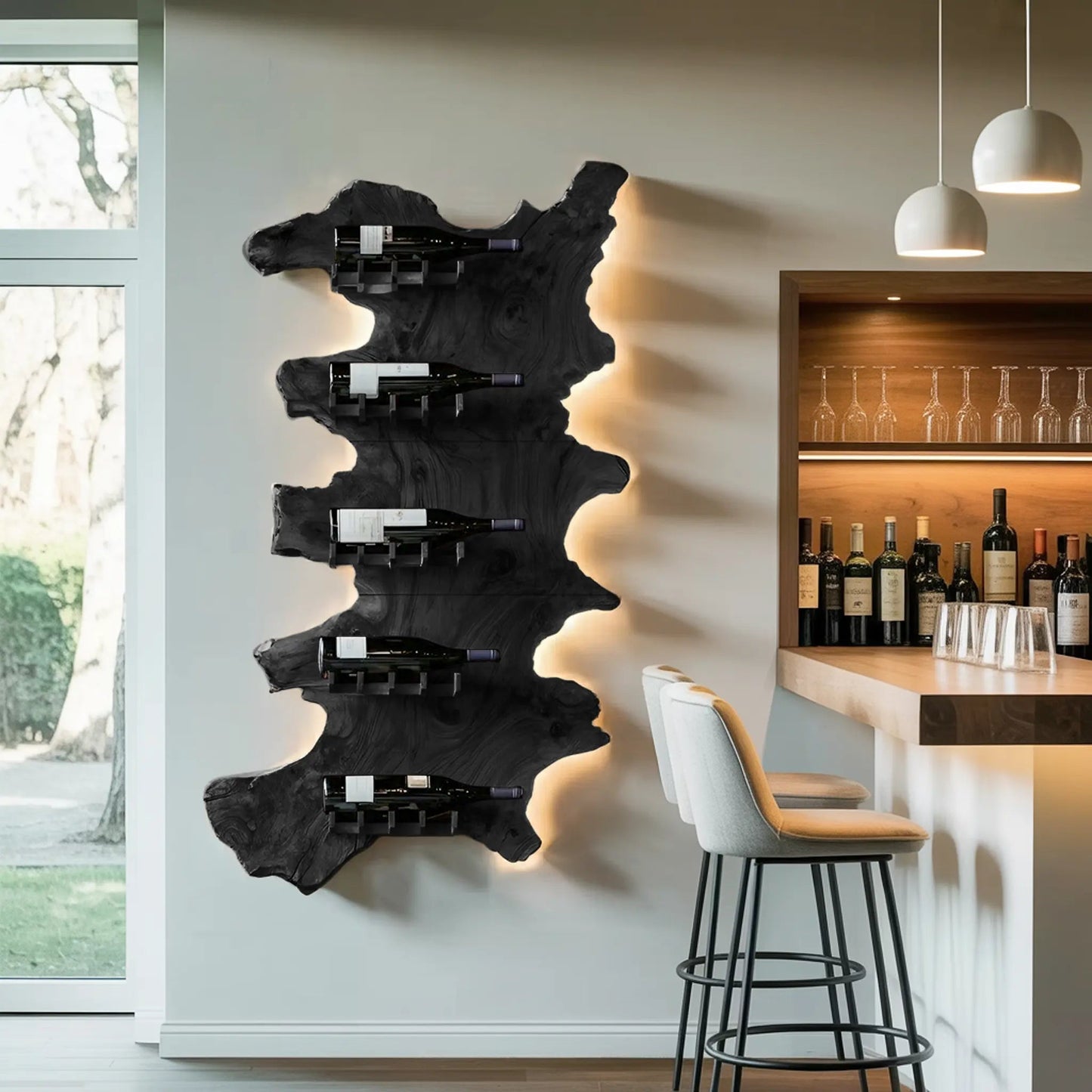 Mid Century Wooden Wine Rack For Bar Decor And Wine Storage Kitchnce