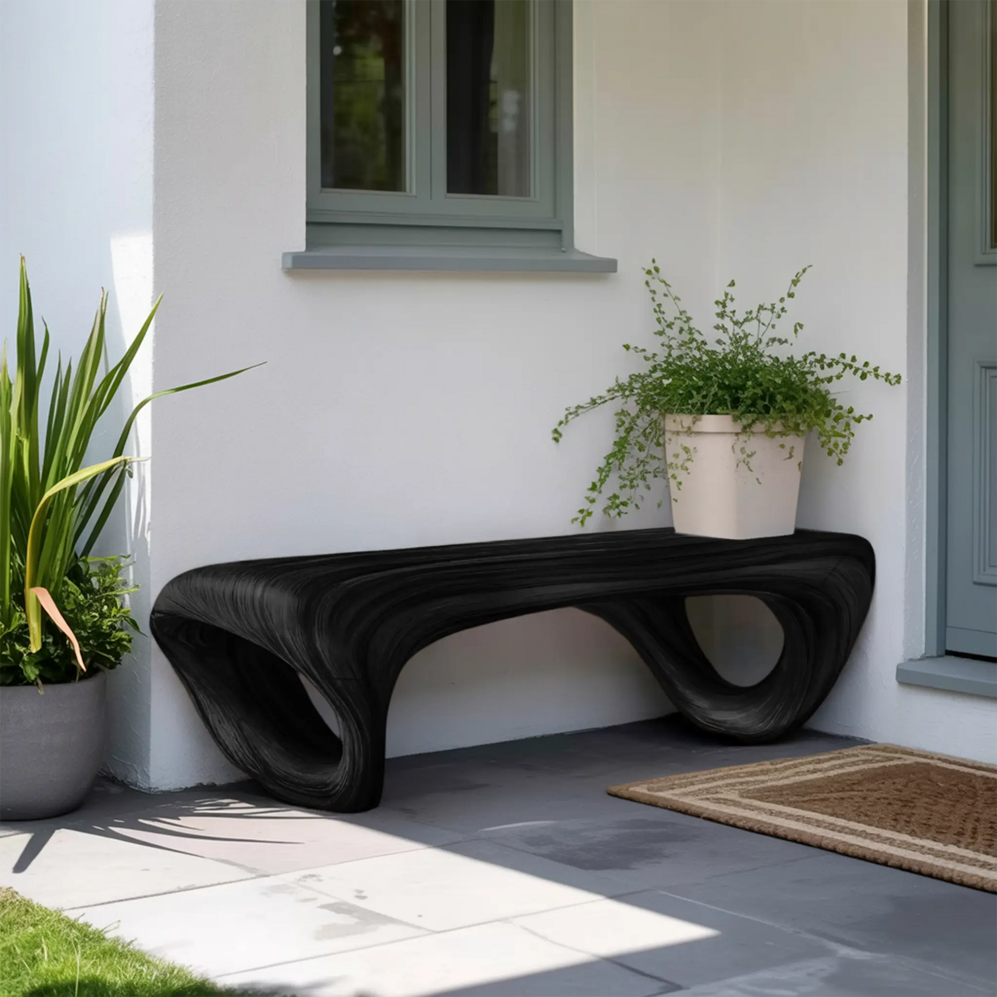 Modern Sculptural Outdoor Bench For Patio Or Garden Decor Kitchnce