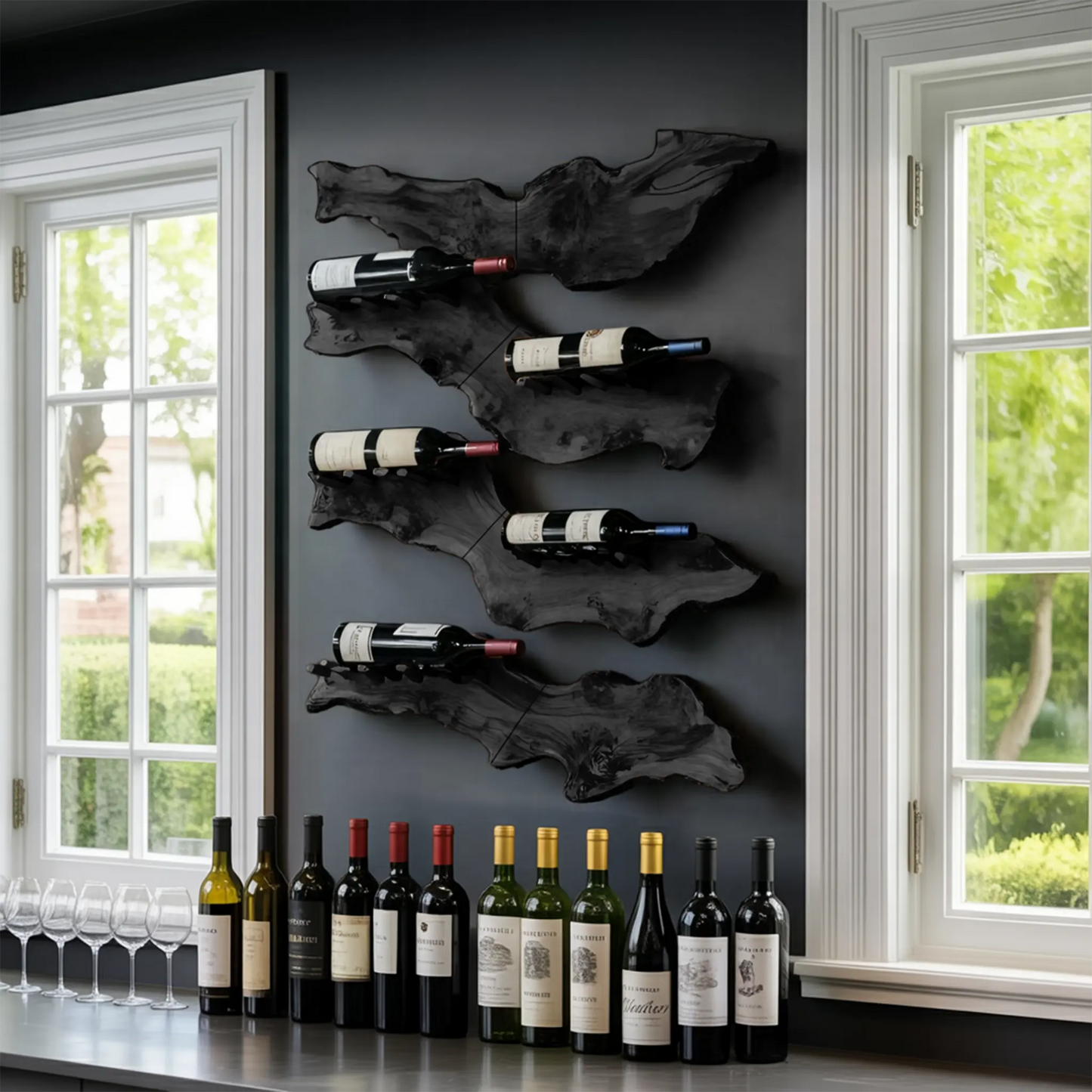 Farmhouse Wooden Wine Holder For Entryway Wine Storage Decor Kitchnce