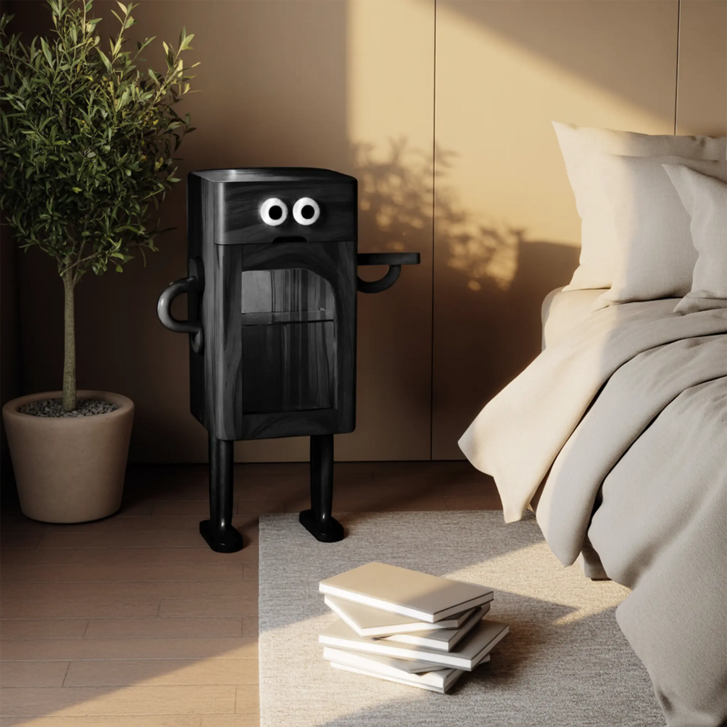 Whimsical Robot Nightstand For Kids Bedroom Or Playroom Kitchnce