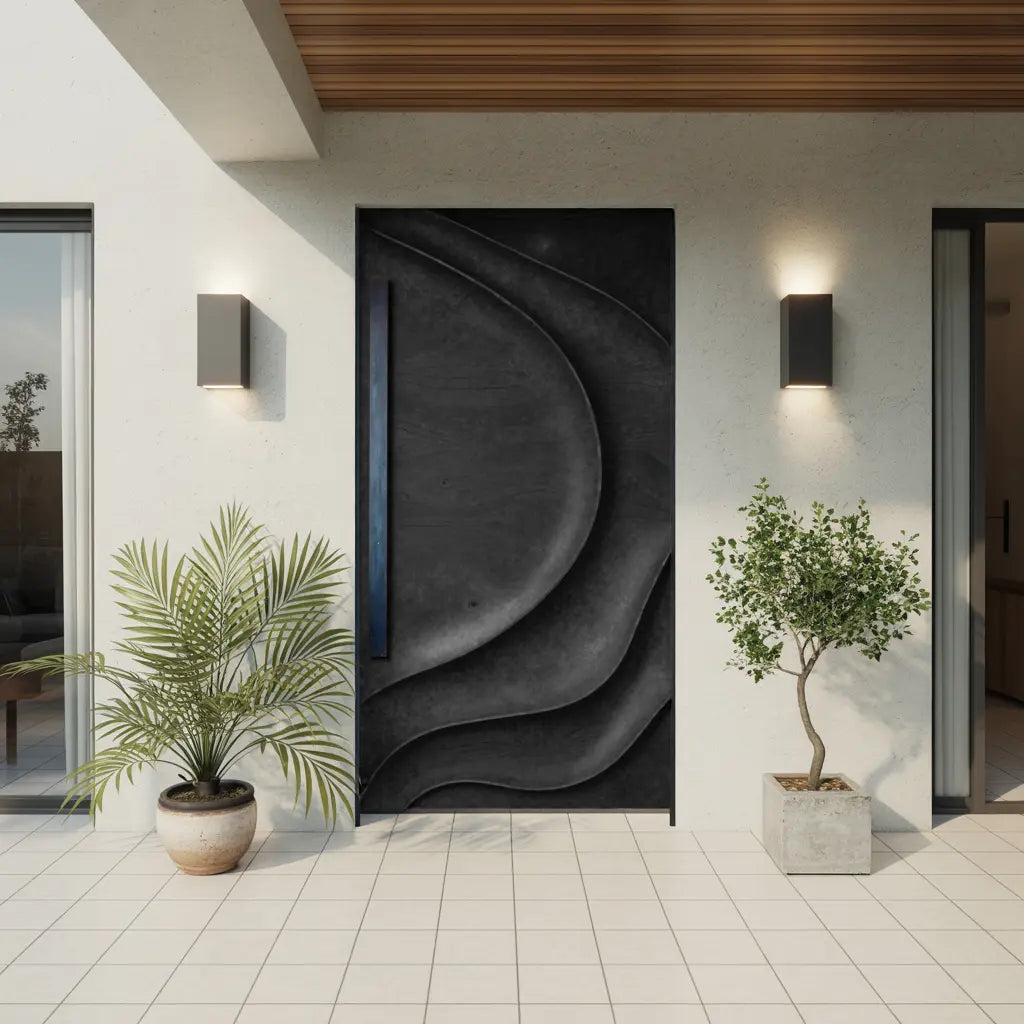 Sculptural Front Door Design For Modern Entryway Kitchnce