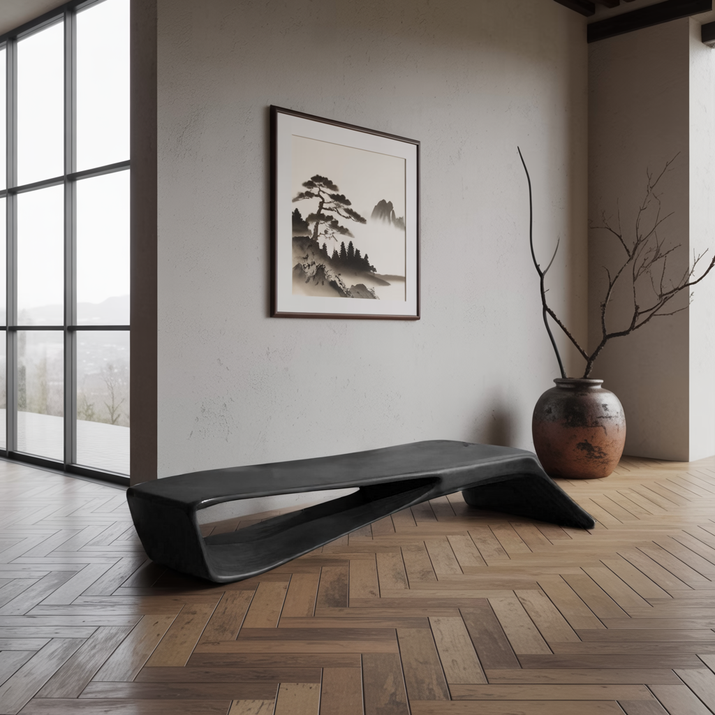 Contemporary Sculptural Bench For Entryway Hallway And Office Kitchnce
