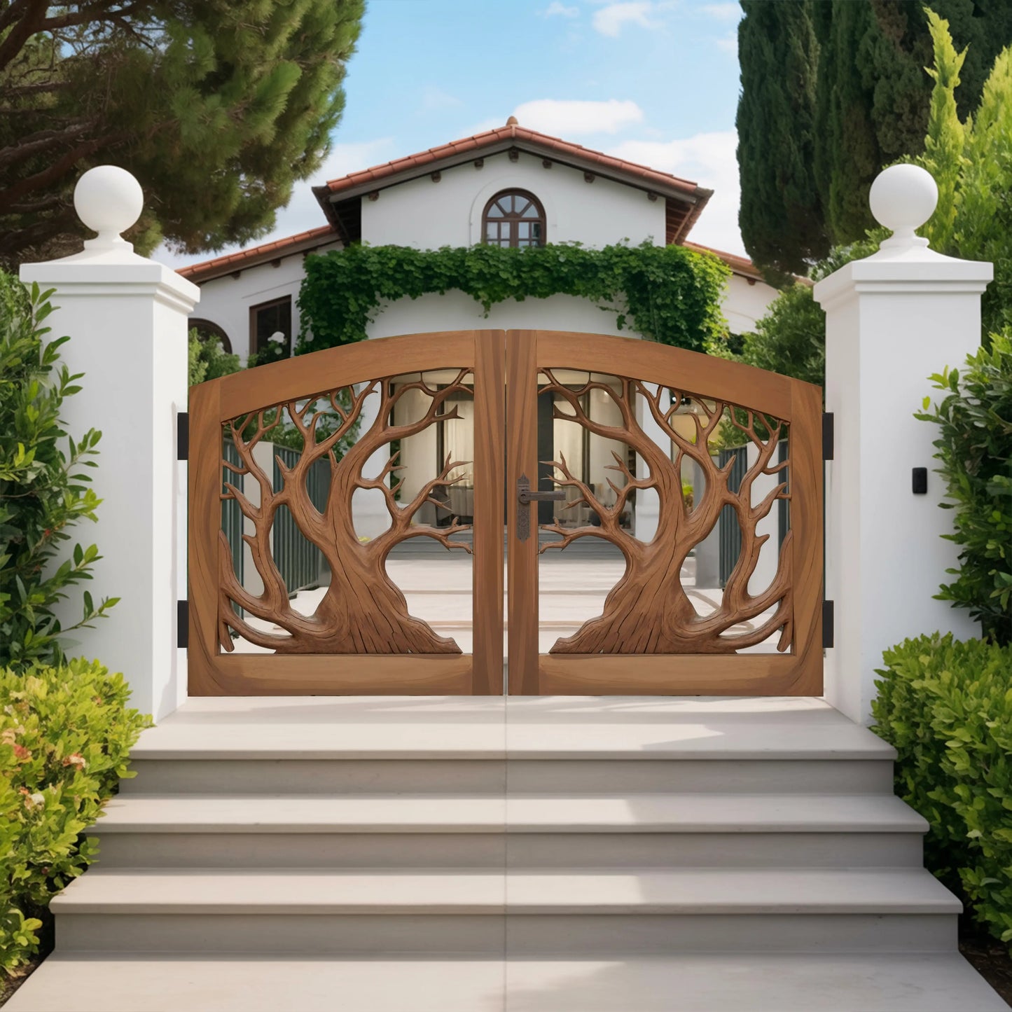 Rustic Tree Branch Gate Design For Garden Entrance Kitchnce