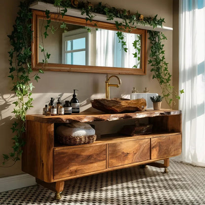 Mid Century Wooden Vanity For Bathroom Wall Mount Kitchnce