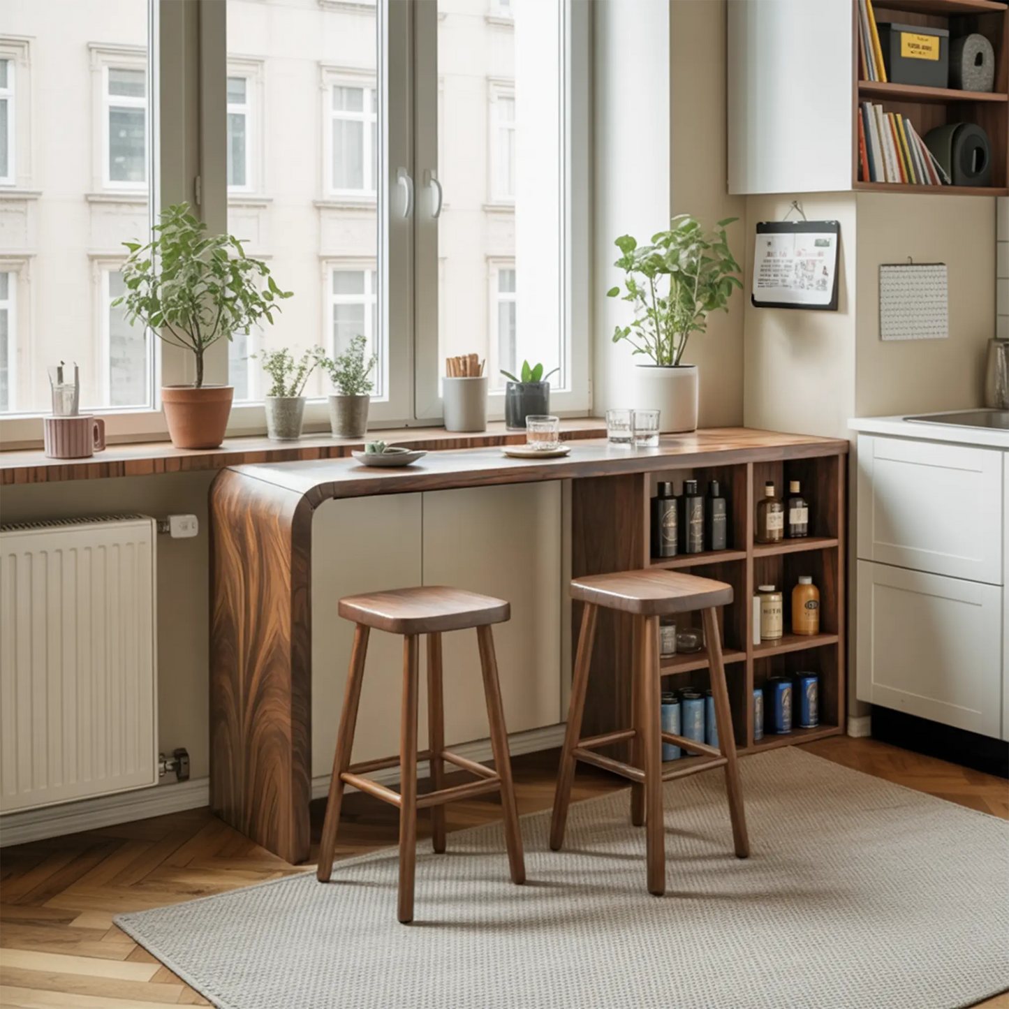Modern Wooden Bar Table With Storage For Kitchen Or Home Mini Bar Kitchnce
