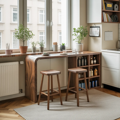 Modern Wooden Bar Table With Storage For Kitchen Or Home Mini Bar Kitchnce