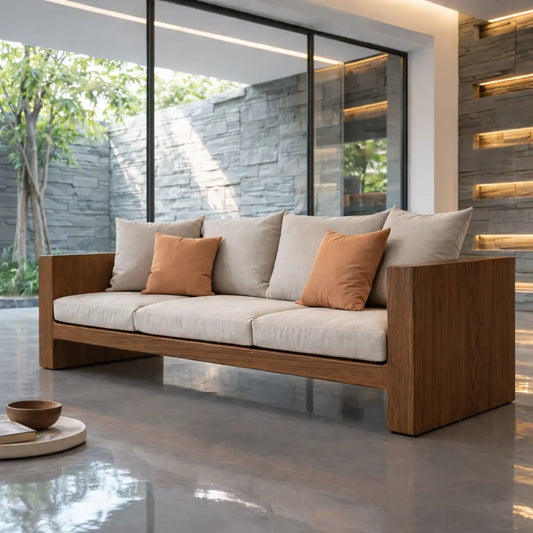 Minimalist Solid Wood Sofa Frame Modern Wooden Couch Base for Living Room Kitchnce