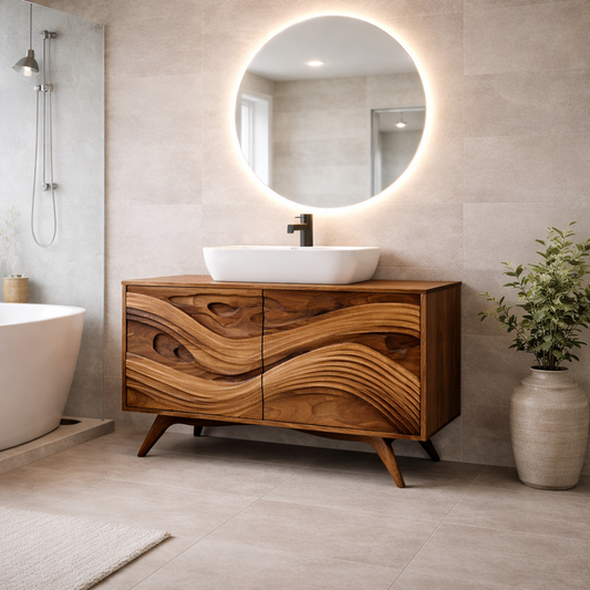 Solid Wood Bathroom Vanity for Modern Bathroom with Storage Cabinet