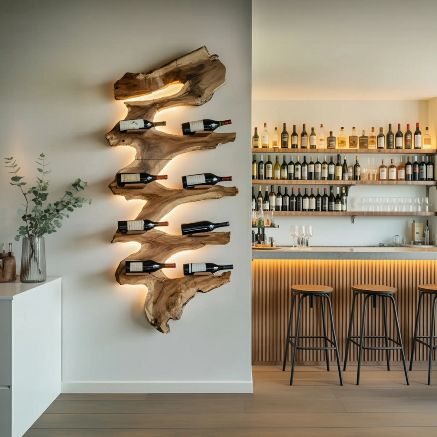 Modern Solid Wood Wine Rack For Living Room Furniture Design Kitchnce